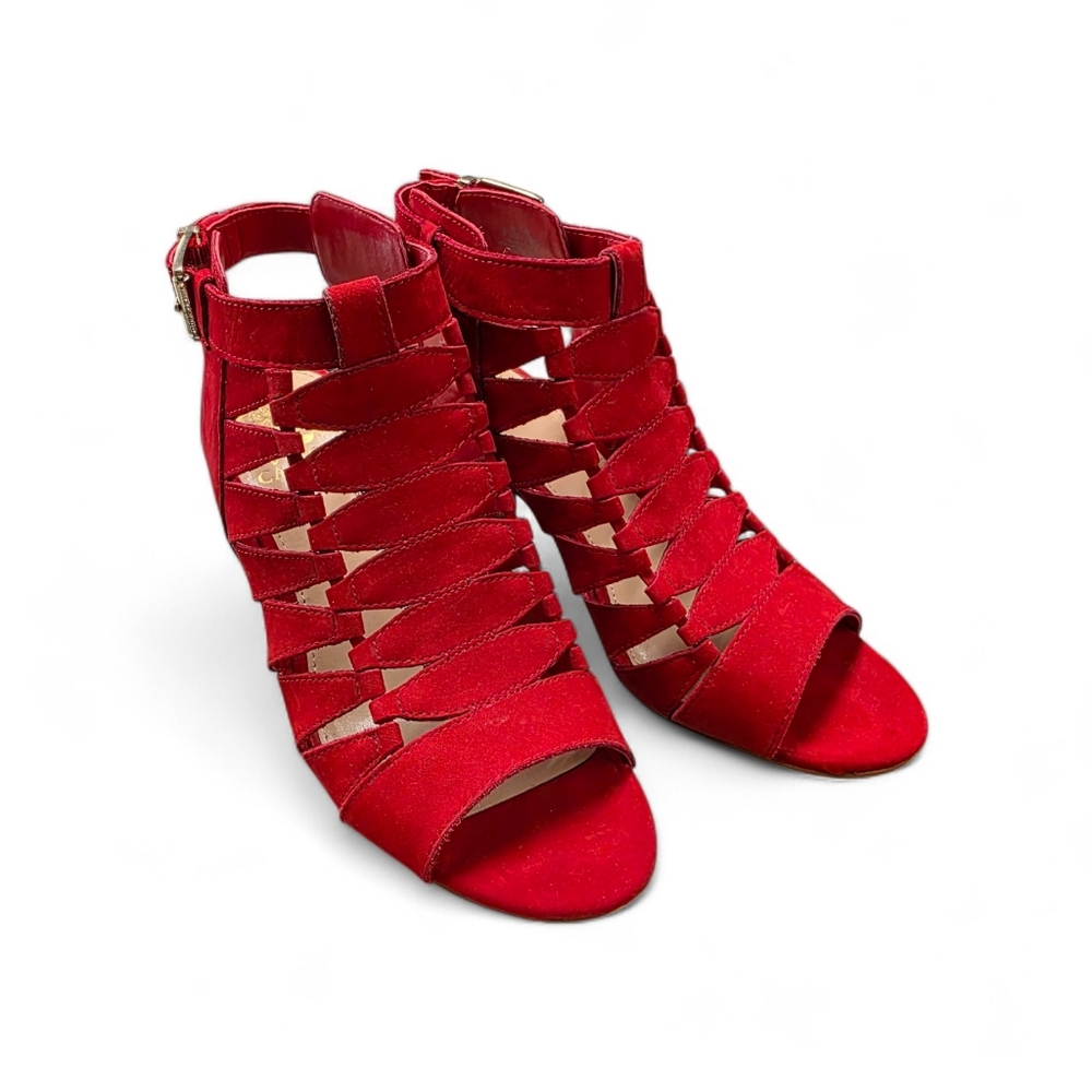 Vince Camuto Elika Geo Cutout Cone Heel Sandals